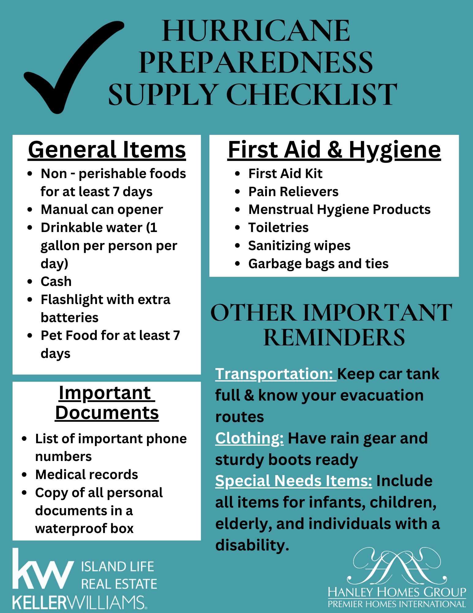 Hurricane Preparedness Checklist